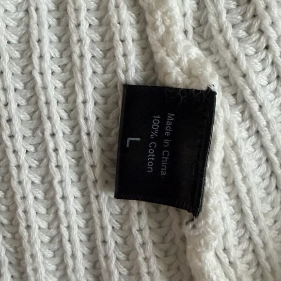 Jenni Kayne Fisherman Cotton Ivory Crewneck Knit Sweater - Picture 9 of 9